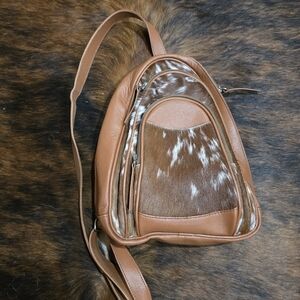 Custom Brown Cowhide SLING Backpack